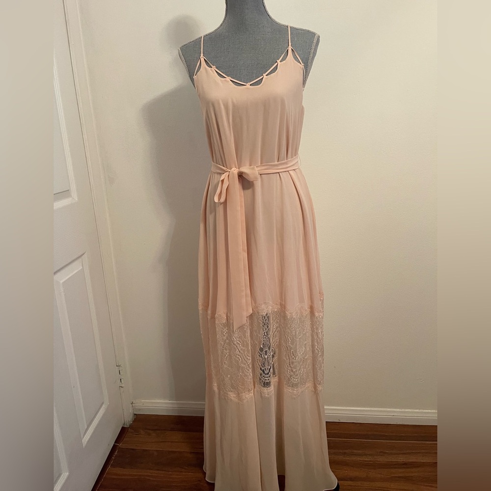Bebe Maxi Sundress Sleeveless Spaghetti Strap